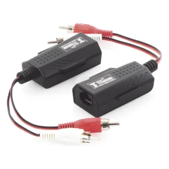Balun Extensor de Audio / 800 m (2625 pies) / RCA a RJ45 / CAT5-6 / Protección TVS Grado 3 / 60 dB Rechazo Diafonía