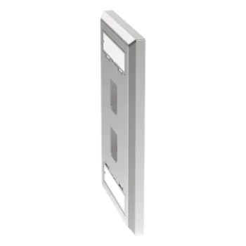 Placa de Pared Vertical / 2 Puertos Keystone / Acero Inoxidable / Estilo Plano / Con Etiquetas