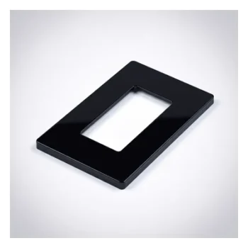 Placa de Pared / 1 Espacio / Sin Tornillos Visibles / Acabado Negro Brillante / 75 x 119 mm / Perfil 7.6 mm