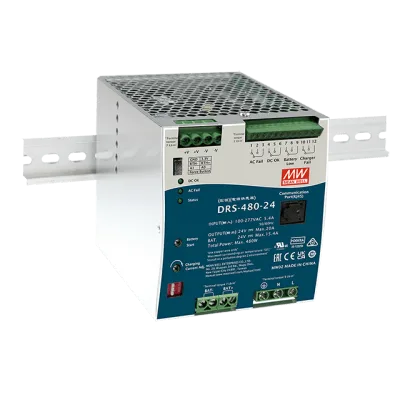 Fuente de Poder Industrial / 480W / Salida 24Vcc 20A / Cargador de Baterías Integrado / Riel DIN / Entrada Universal 90-305Vca