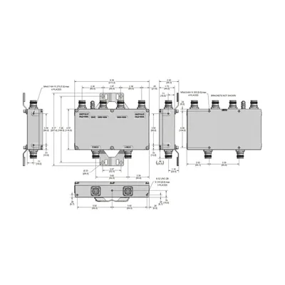 Diplexor Dual / PCS 1850-1990 MHz / AWS-WCS 1695-1780 MHz y 2110-2360 MHz / 100W / -161 dBc PIM / IP67