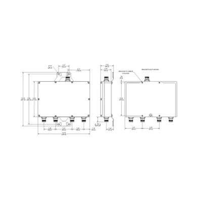Cuadruplexor / 700-850-PCS-AWS / 250W / -161dBc PIM / 4.3-10 IP67 / 2.3ft