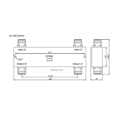 Acoplador Híbrido 2x2 / 350-2700 MHz / 200W / -161 dBc PIM / Conectores 4.3-10 / IP65