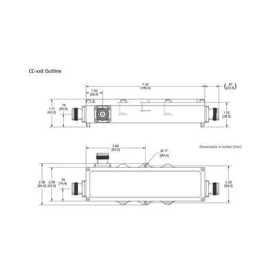 Acoplador direccional / 6 dB / 575-2700 MHz / 300 W / PIM -161 dBc / IP67 / Conector 4.3-10