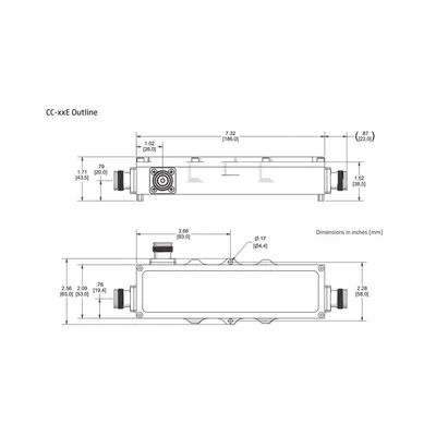 Acoplador direccional / 20 dB / 575-2700 MHz / 300 W / -161 dBc PIM / 4.3-10 / IP67 / 1.89-8.86 pies