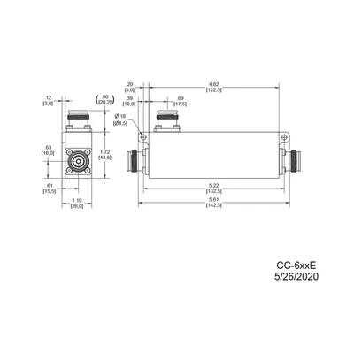 Acoplador direccional / 7dB / 617-5925MHz / 300W / -161dBc PIM / 4.3-10 IP67
