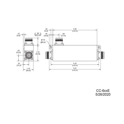 Acoplador direccional / 8 dB / 617-5925 MHz / 300 W promedio / 1 kW pico / PIM -161 dBc / 4.3-10 IP67