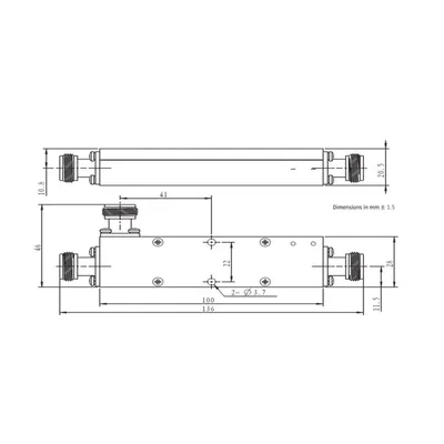 Acoplador direccional / 15 dB / 694-2700 MHz / 50 W / Tipo N / IP64