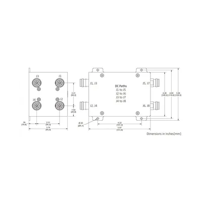 Combinador híbrido / 4x4 / 617-5925 MHz / 100W / -161 dBc / 4.3-10 / IP67 / 2.3 kg / 5.1 lb