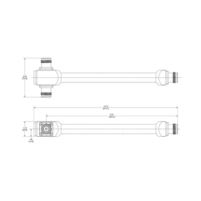 Divisor reactivo de 2 vías / 617-5925 MHz / 300W promedio / -165 dBc PIM / 4.3-10 / IP67