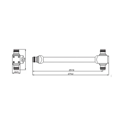 Divisor de potencia RF / 2 vías / 575-2700 MHz / 300W / PIM -161 dBc / 4.3-10 / IP68 / Resistente a niebla salina