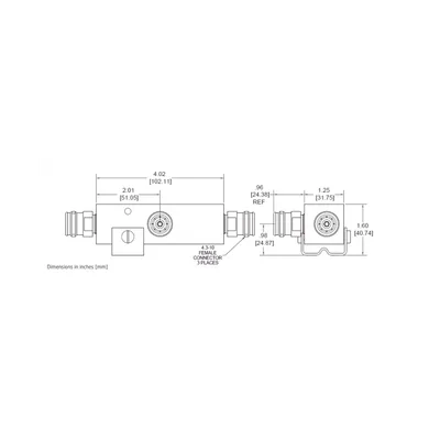 Separador RF / 3:1 Tap / 4.8 dB / 350-5930 MHz / 500 W / -161 dBc PIM / 4.3-10 IP67 / 380 g