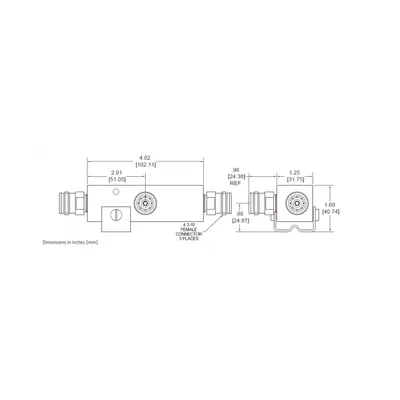 Separador RF / 6:1 Tap 8dB / 350-5930MHz / 500W RMS / PIM -161dBc / 4.3-10 IP67 / 1.25 ft