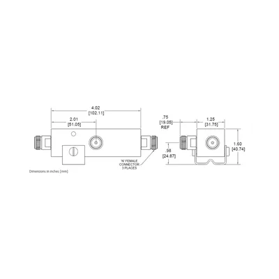 Separador RF / 10dB Tap / 350-5930MHz / 500W / -161dBc PIM / 4.3-10 / IP67