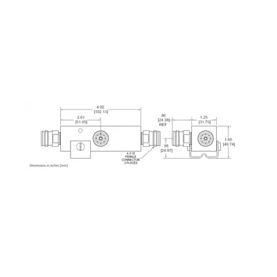 Separador de señal / 10dB Tap / 350-5930MHz / 500W promedio / 3kW pico / IP67 / -161dBc PIM / Conectores N hembra