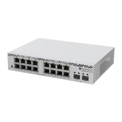Switch Gigabit Ethernet / 16 Puertos RJ45 / 2 Puertos SFP+ 10G / Montaje Rack 1U / Refrigeración Pasiva / Consumo 13W