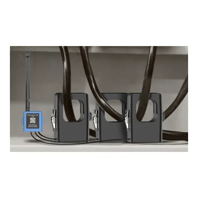 Medidor de Corriente LoRaWAN / Trifásico 300 A / Muestreo 3.3 kHz / Sin Baterías / Sensor de Temperatura Externo / LED de Estado