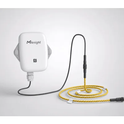 Sensor de Detección de Fugas LoRaWAN / Cable de Detección 10 m (32.8 ft) / Temperatura y Humedad Integrados / Batería 4000 mAh hasta 10 Años / IP67 Resistente UV / D2D Protocol / NFC