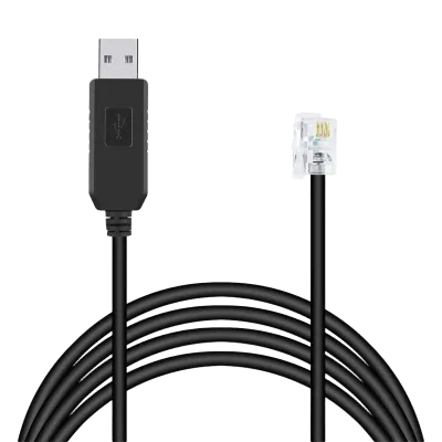 Cable Serial / RJ-9 a USB-A / 200 cm (6.6 ft) / Negro