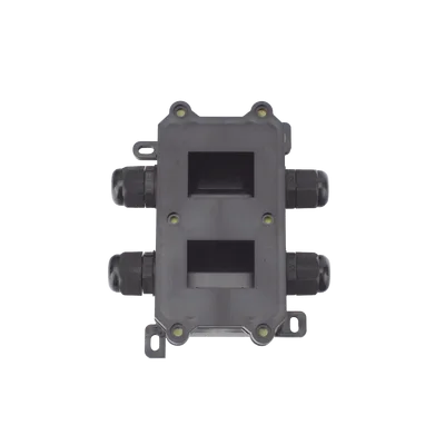 Caja de Montaje Superficial / 2 Espacios para Interruptores / IP65 / 4 Puertos PG9 / ABS/PA66 Retardante a la Flama / 104 x 119 x 40 mm