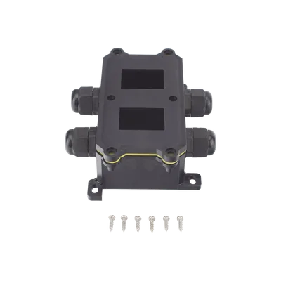 Caja de Montaje Superficial / 2 Espacios para Interruptores / IP65 / 4 Puertos PG9 / ABS/PA66 Retardante a la Flama / 104 x 119 x 40 mm