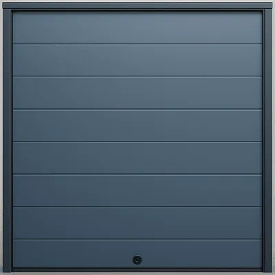 Puerta de Garage / Estilo Americano / Línea Central / Aislada / 20×8 pies / Acabado Deluxe / Color Gris