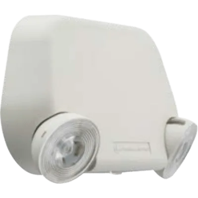 Luminaria de Emergencia LED de Perfil Bajo / 90 Minutos de Respaldo / Voltaje Dual 120-277 VCA / Gabinete Termoplástico Blanco / Montaje en Pared o Techo / Interior Lugares Húmedos / UL 924