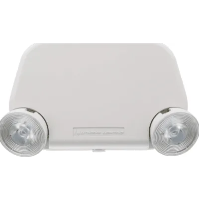 Luminaria de Emergencia LED de Perfil Bajo / 90 Minutos de Respaldo / Voltaje Dual 120-277 VCA / Gabinete Termoplástico Blanco / Montaje en Pared o Techo / Interior Lugares Húmedos / UL 924