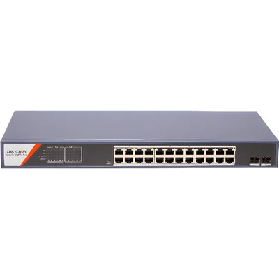 Switch PoE+ Administrable / 24 Puertos Gigabit / 2 Puertos SFP / PoE Extendido 250 m (820.2 ft) / 370 W / Tasa de Reenvío 36.688 Mpps