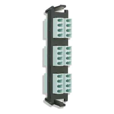 Placa acopladora de Fibra Óptica Quick-Pack, Con 6 Conectores LC Quad (24 Fibras), Para Fibra Multimodo, Aqua