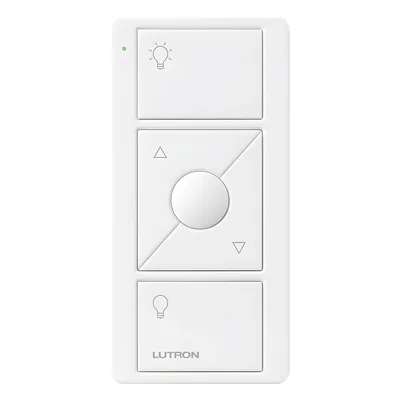 Control Inalámbrico de Iluminación / 3 Botones con Subir y Bajar / Alcance 18 m (59.1 ft) / Batería 10 Años / RF para Sistemas Lutron