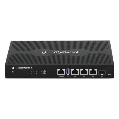 Router Edge / 4 Gbps / 3.4 Mpps / 3x RJ45 Gigabit + 1x SFP / 4-Core 1 GHz / 1 GB RAM / Rack 0.75 x 0.45 x 0.10 ft