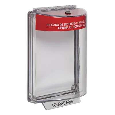 Cubierta Protectora de Policarbonato / Montaje Empotrado / Rango Térmico -40 a 121 °C / Diseño Compacto 103x151 mm / Texto de Incendio en Español