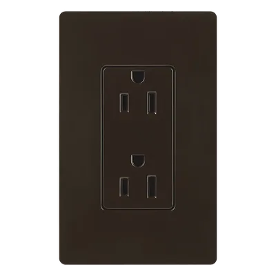 Tomacorriente Dúplex / 15 A / 125 V / Perfil Bajo Designer / Color Café / Caja 1 Gang