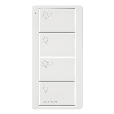 Control inalámbrico Pico / 4 botones: encendido y apagado de 2 grupos / RF Clear Connect 431-437 MHz / alcance 9 m / batería CR2032 10 años / Caseta, RadioRA