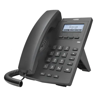 Teléfono IP empresarial para 2 lineas SIP con pantalla LCD 128 x 48 Px y conferencia de 3 vías, PoE