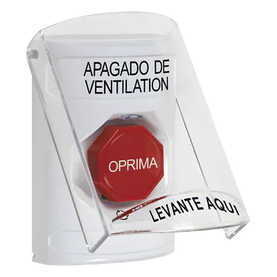 Botón de Apagado de Ventilación / Tapa Policarbonato / Giro para Restablecer / Texto Español / LED Opcional