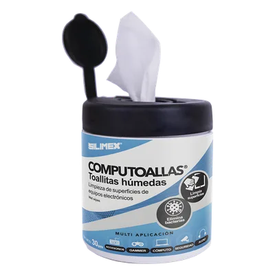 Toallitas Húmedas Antibacteriales / Limpieza de Equipos Electrónicos / 30 Piezas / Antiestáticas / Alcohol Isopropílico