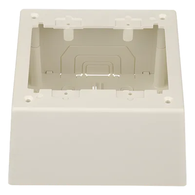 Caja de Pared Superficial Doble / PVC Autoextinguible / 5.19 x 5.19 x 2.75 in (131.9 x 131.9 x 69.8 mm) / Blanco Mate