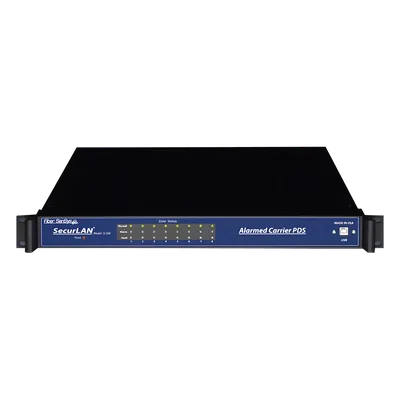 Sensor de Seguridad Perimetral por Fibra Óptica / Montaje en Rack 19'' / 8 Zonas / 0 a 800 m (0 a 2,625 pies) por Zona / Inmune a EMI, RFI y Rayos