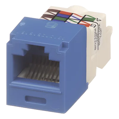 Conector Jack RJ45 Estilo TP, Mini-Com, Categoría 6, de 8 posiciones y 8 cables, Color Azul