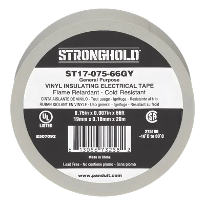 Cinta Aislante Eléctrica / PVC 0.18 mm / 19 mm x 20.12 m (66 ft) / 600V / UL 510 / Gris
