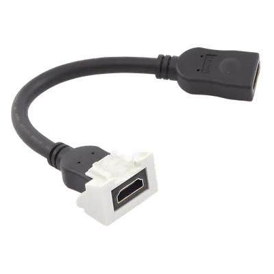 Adaptador HDMI / Pigtail Hembra-Hembra / 4K UHD / HDMI 2.0 / Faceplate 2 Salidas / 0.61 m (2 ft) / Blanco