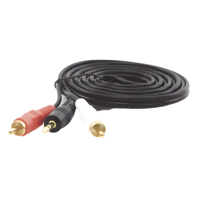 Cable Audio 3.5 mm a 2 RCA / Estéreo / 28 AWG Cobre / Doble Blindaje / 1.83 m (6 ft) / 300V DC