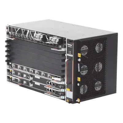 OLT Carrier Class Modular / 6 Ranuras de Servicio / 96 Puertos GPON / 48 xGPON / Switching 6.8 Tbps / 200 Gbps por Slot / 6 UR / 19'