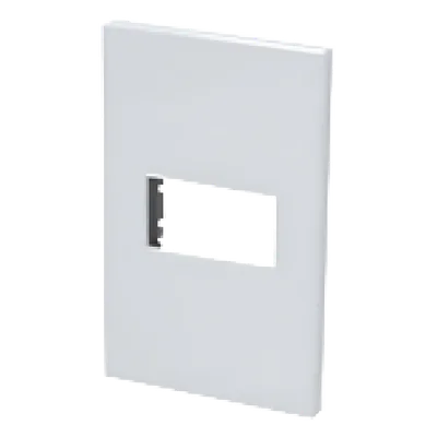 Placa de Policarbonato / 1 Módulo 1/3 / Base de Acero / 75 × 120 mm / Ancho 8 mm / Color Blanco