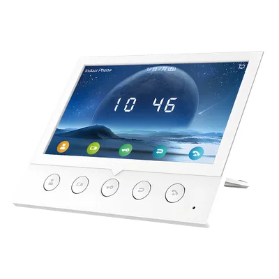 Monitor IP/SIP para Interior / Pantalla Capacitiva 7" / Wi-Fi 2.4 GHz / Audio HD Bidireccional / PoE / 8 Entradas de Alarma / RS485