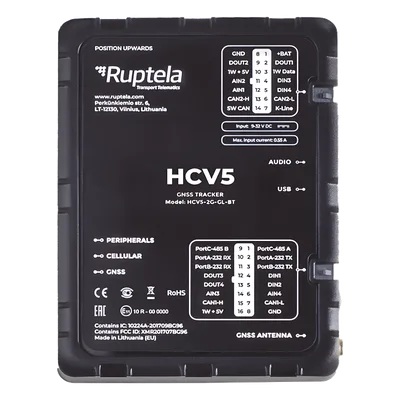 Localizador GPS Vehicular / LTE Cat M1 (4G) 3G 2G / CAN FMS J1708 J1939 / BLE 5.1 / RS232 RS485 / 9-32 V DC