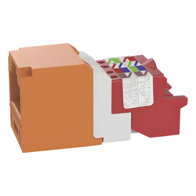 Conector Jack RJ45 / Cat 5e / 8P8C / Estilo T / Mini-Com / Terminación sin Impacto / 100W PoE / Naranja