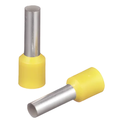 Ferrúla de Cobre DIN / 10 AWG / Largo 12 mm / Tambor Integrado / Paquete 100 Piezas